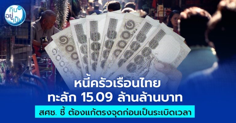 หนี้ครัวเรือนไทย ทะลัก 15.09 ล้านล้านบาท  ชี้ขึ้นค่าแรงขั้นต่ำ 450 บาทมีทั้งข้อดี-ข้อเสีย 