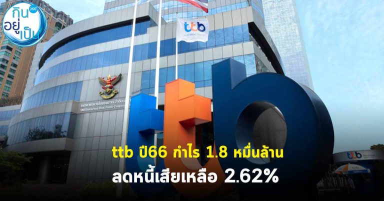 ttb ปี66 กำไร 1.8 หมื่นล้าน ลดหนี้เสียเหลือ 2.62%